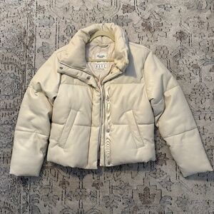Abercrombie & Fitch Mini White Vegan Leather Puffer